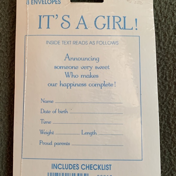 NIP Baby girl shower lot. Banner, table decor and 8 baby announcements. - Picture 6 of 6